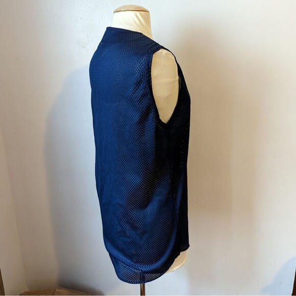 Vintage Navy Blue Mesh Sleeveless Button-Down Jersey by Wilson's Size S - Picture 2 of 8